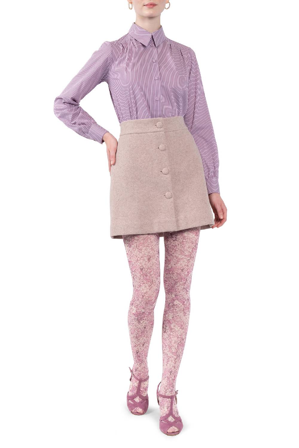 Luisa Beccaria Camicia in cotone a righe In Vendita