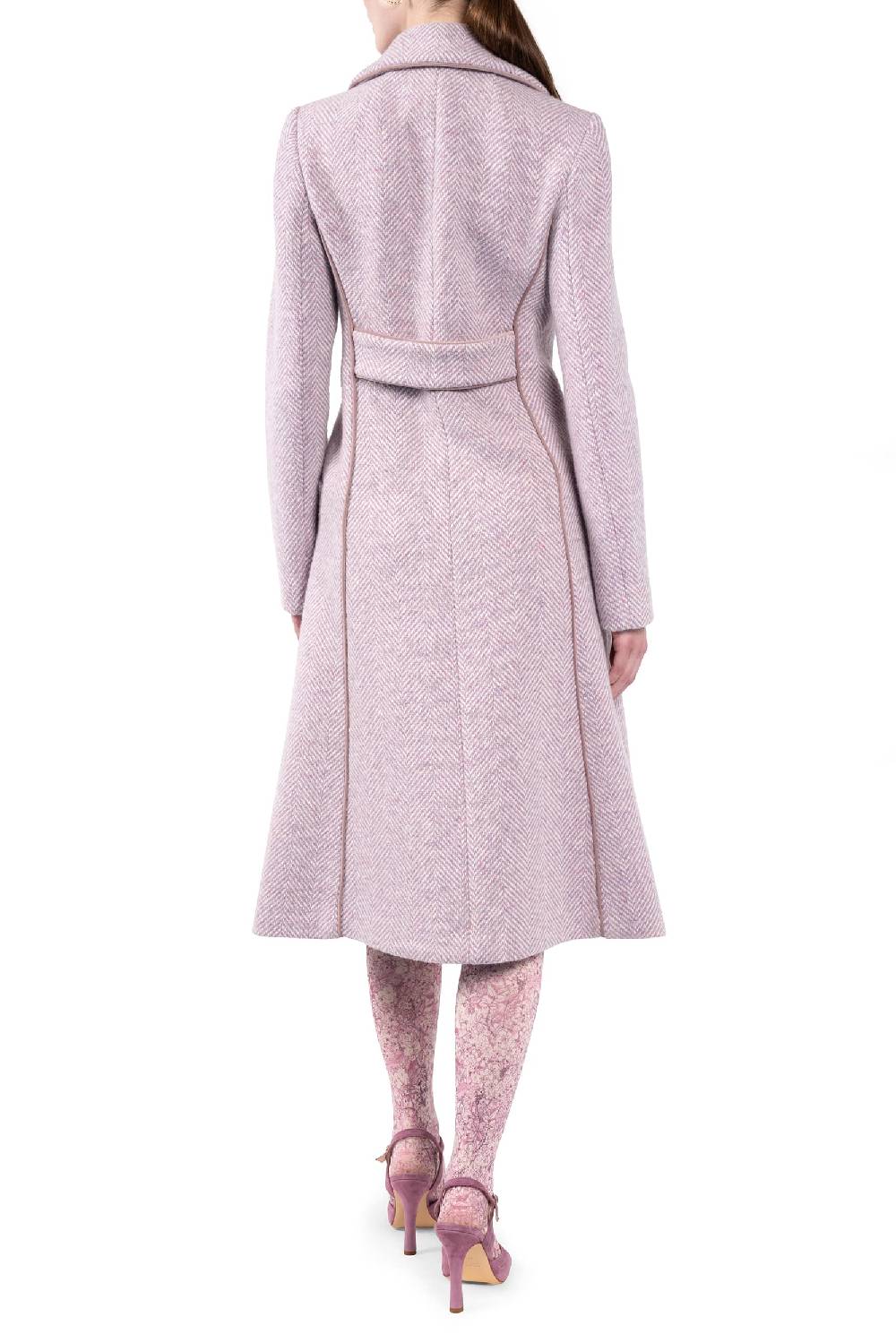 Luisa Beccaria Tweed a spina di pesce Redingnote Saldi