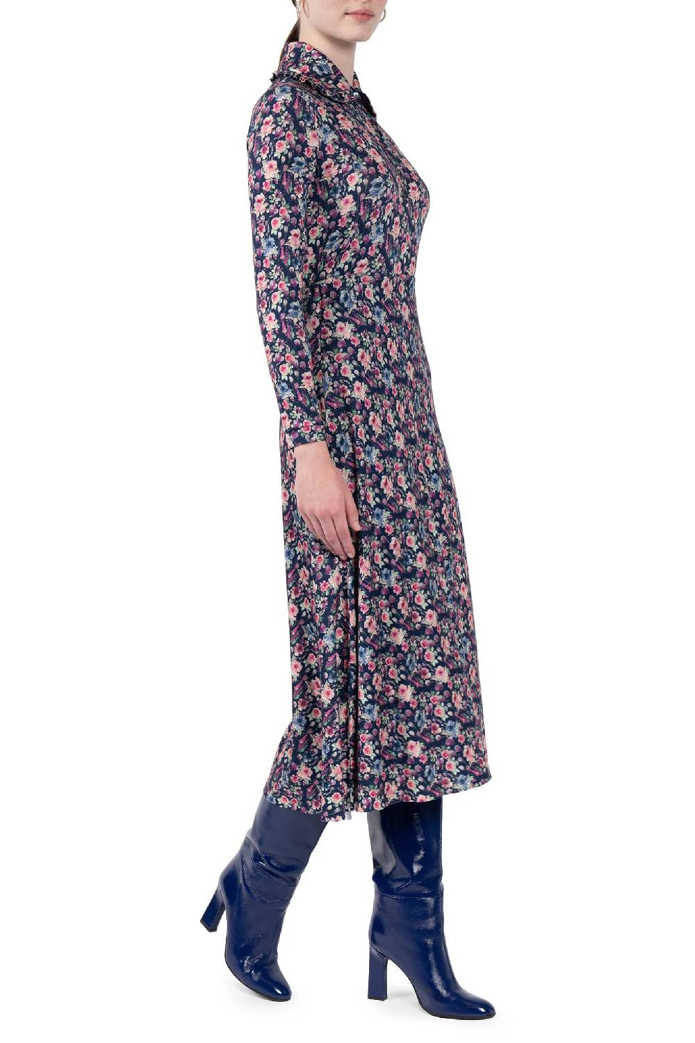 Luisa Beccaria Polo in jersey con stampa floreale micro Vendite Flash