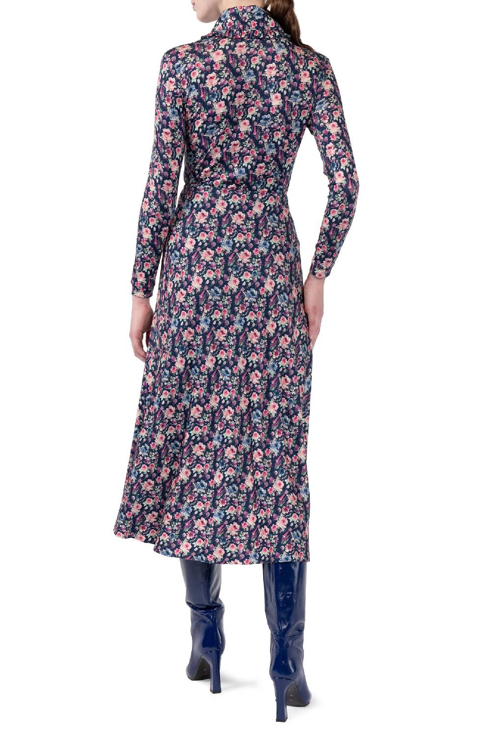 Luisa Beccaria Polo in jersey con stampa floreale micro Vendite Flash