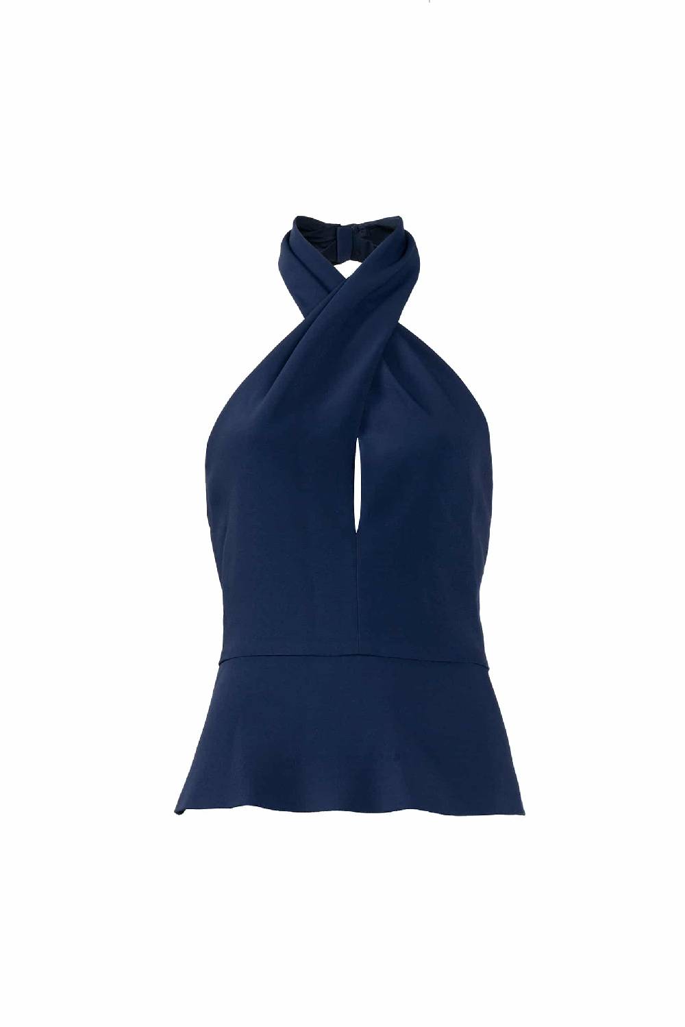 Luisa Beccaria Top elasticizzato in cady con scollo all'americana