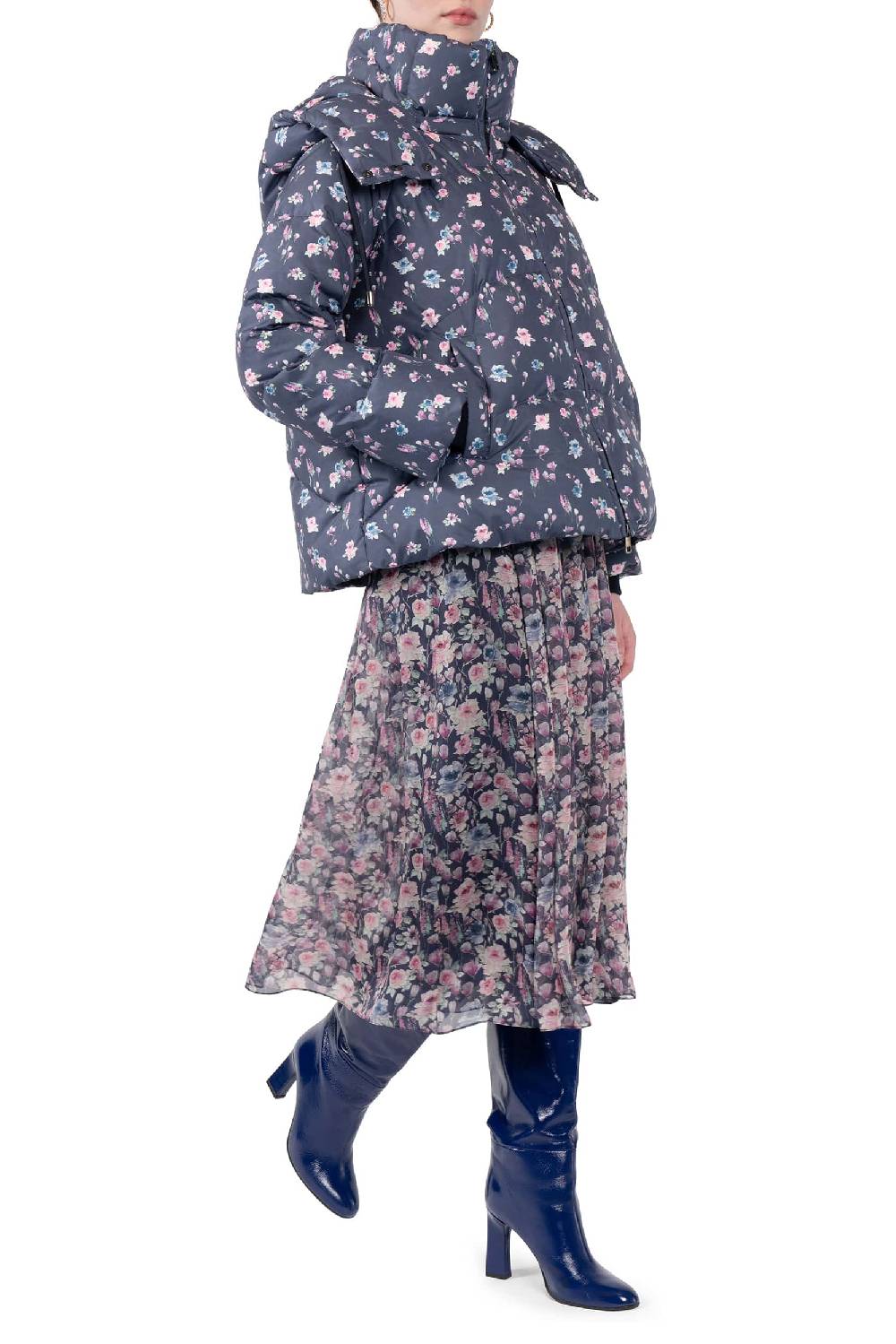Luisa Beccaria Giacca imbottita con stampa floreale Shopping Online