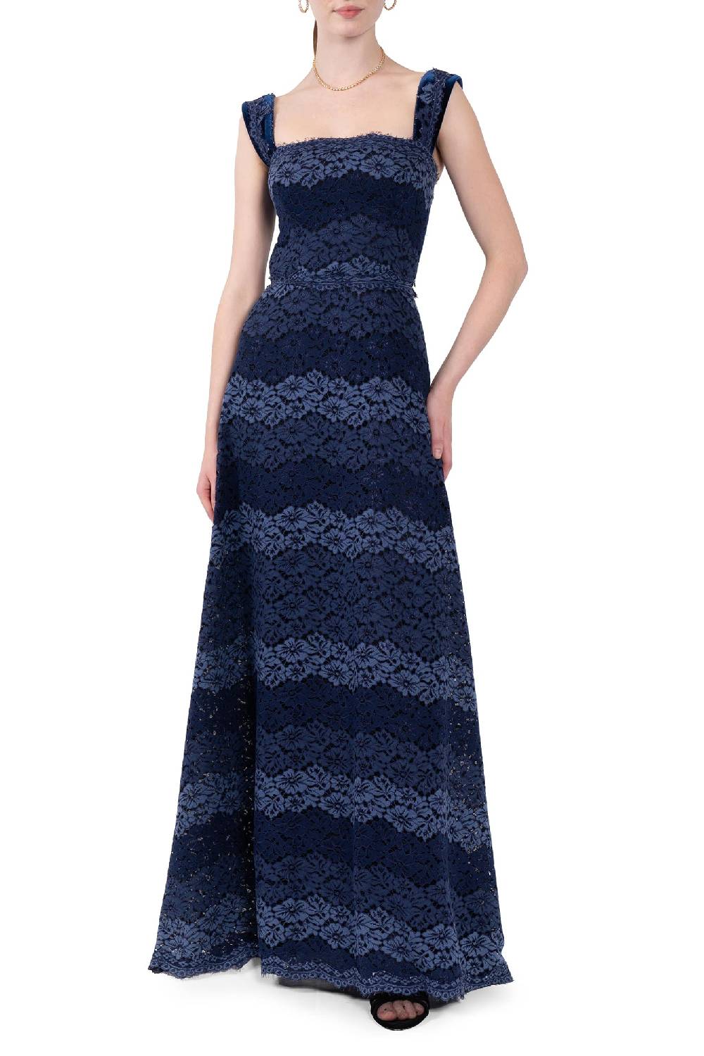 Luisa Beccaria Abito bustier in pizzo a righe Hotsell