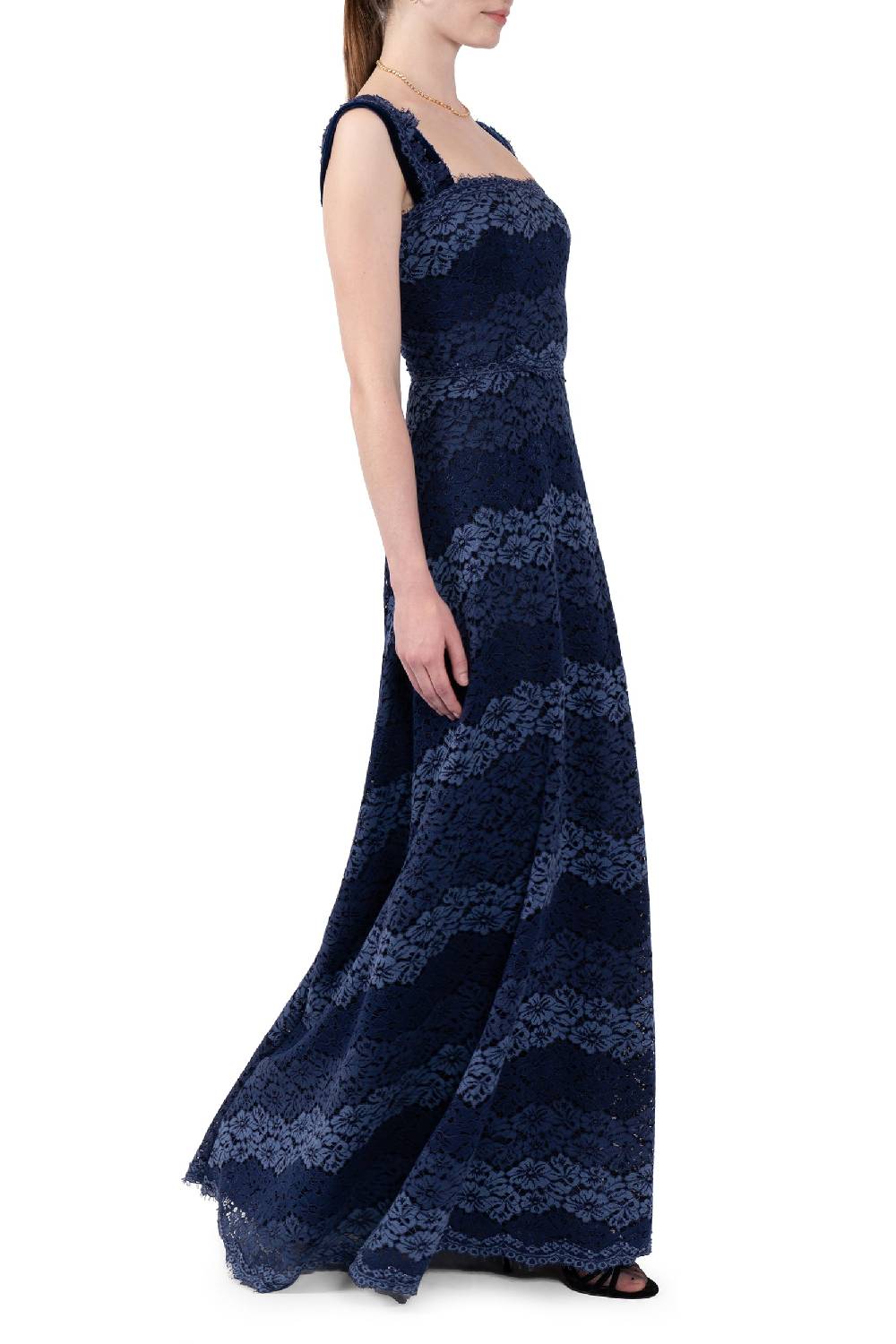 Luisa Beccaria Abito bustier in pizzo a righe Hotsell