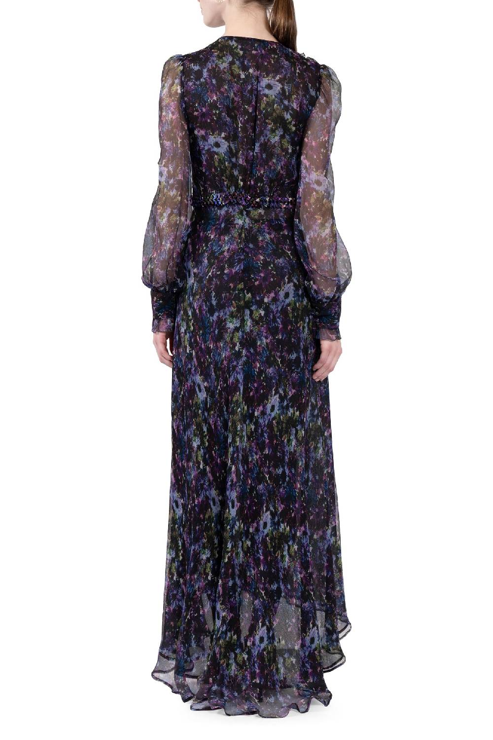 Luisa Beccaria Abito lungo in chiffon fluido Vendita Calda