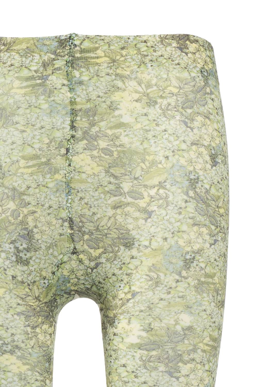 Luisa Beccaria Collant stampa micro fiori verdi Moda