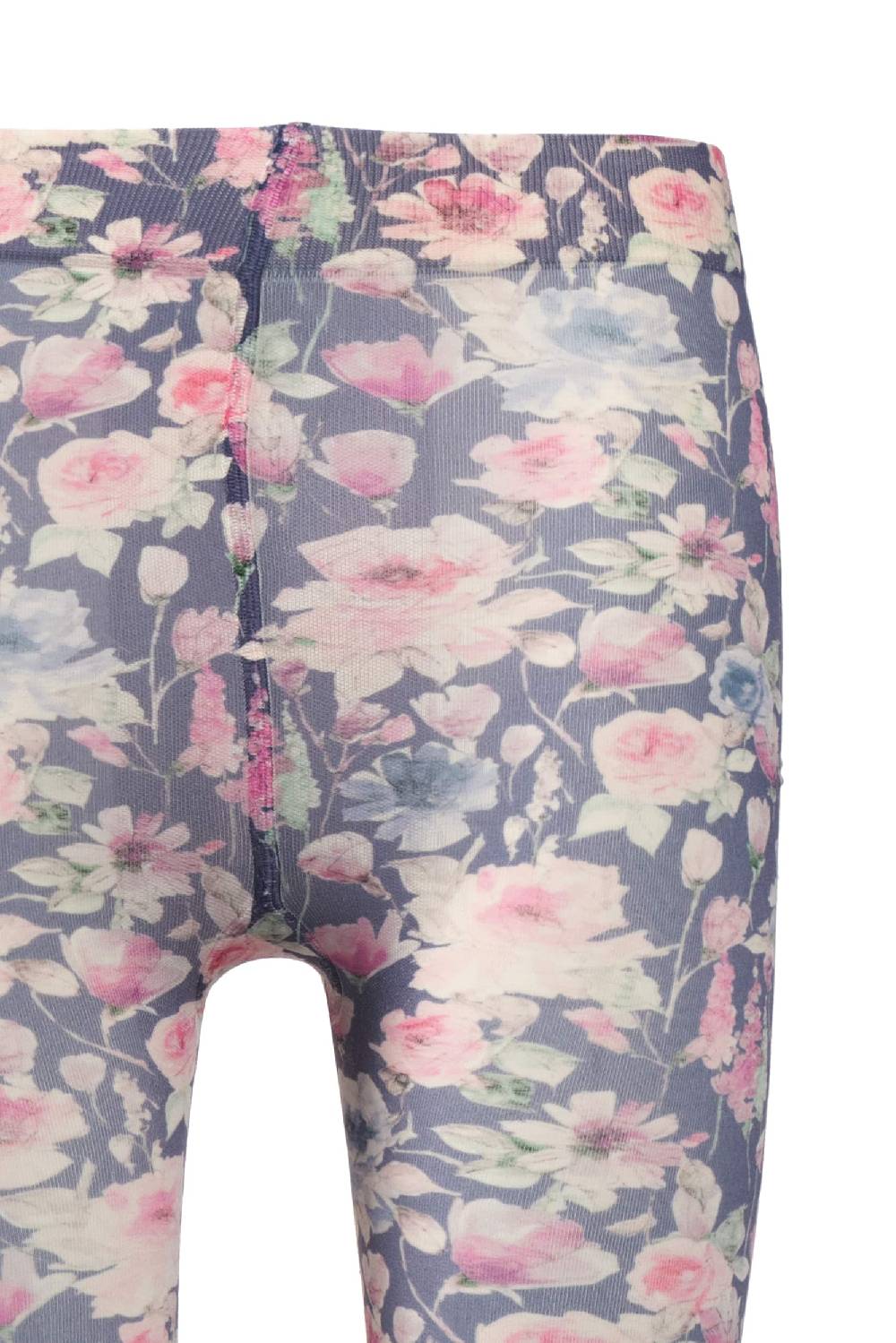 Luisa Beccaria Collant stampati con rosa selvatica blu 2025