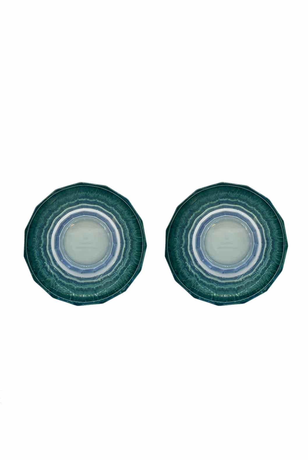 Luisa Beccaria Shade Blue To Green Set Di Due Bicchieri Duccio Piccoli Con Base In Linea