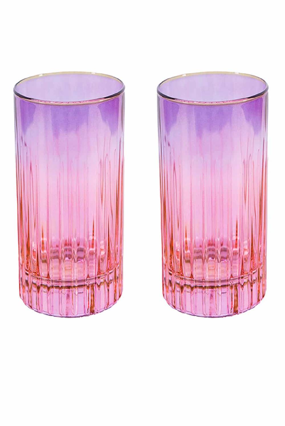 Luisa Beccaria Shade Pink To Purple Set Di Due Grandi Bicchieri Tumbler Vendita