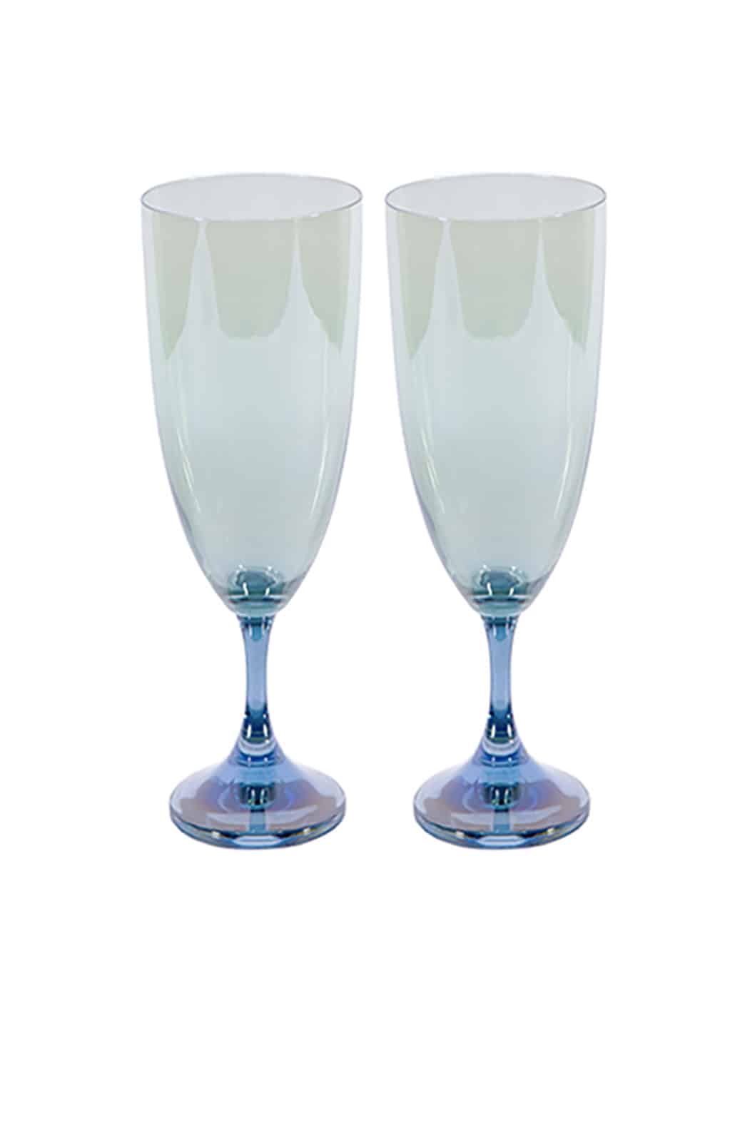 Luisa Beccaria Ombra Blu Al Verde Set Di Due Flauto Qualità Garantita