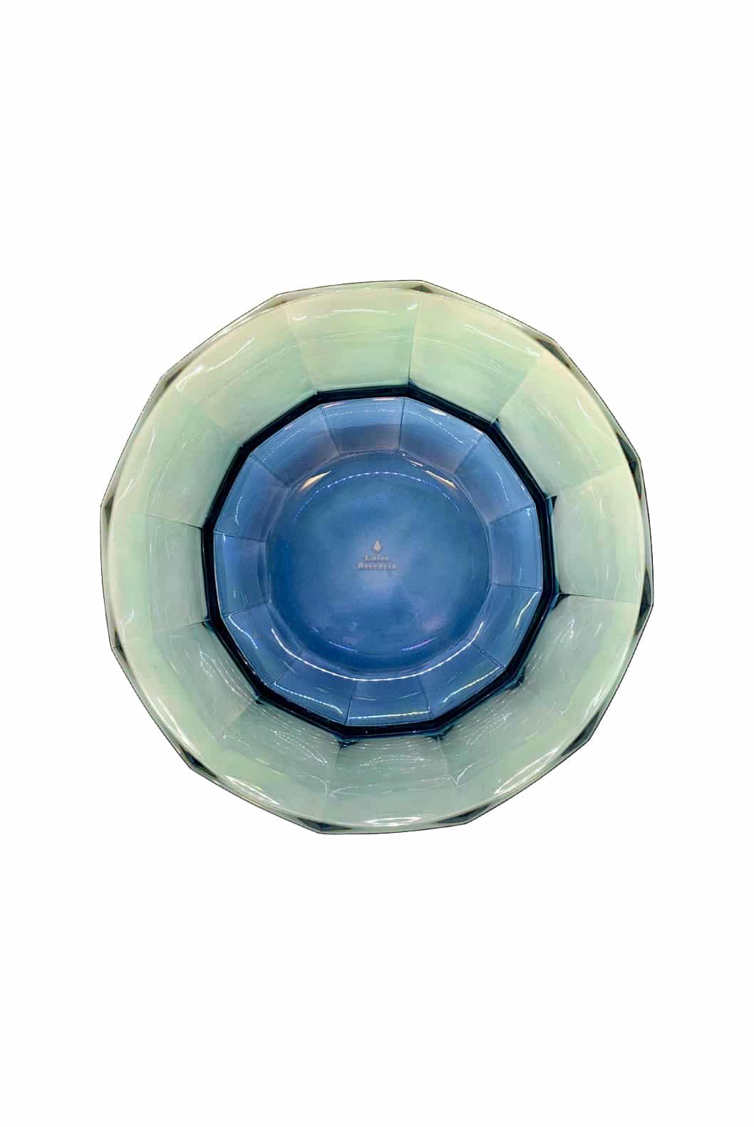 Luisa Beccaria Insalatiera Di Cristallo Sfaccettato Di Colore Blu Al Verde Sottocosto