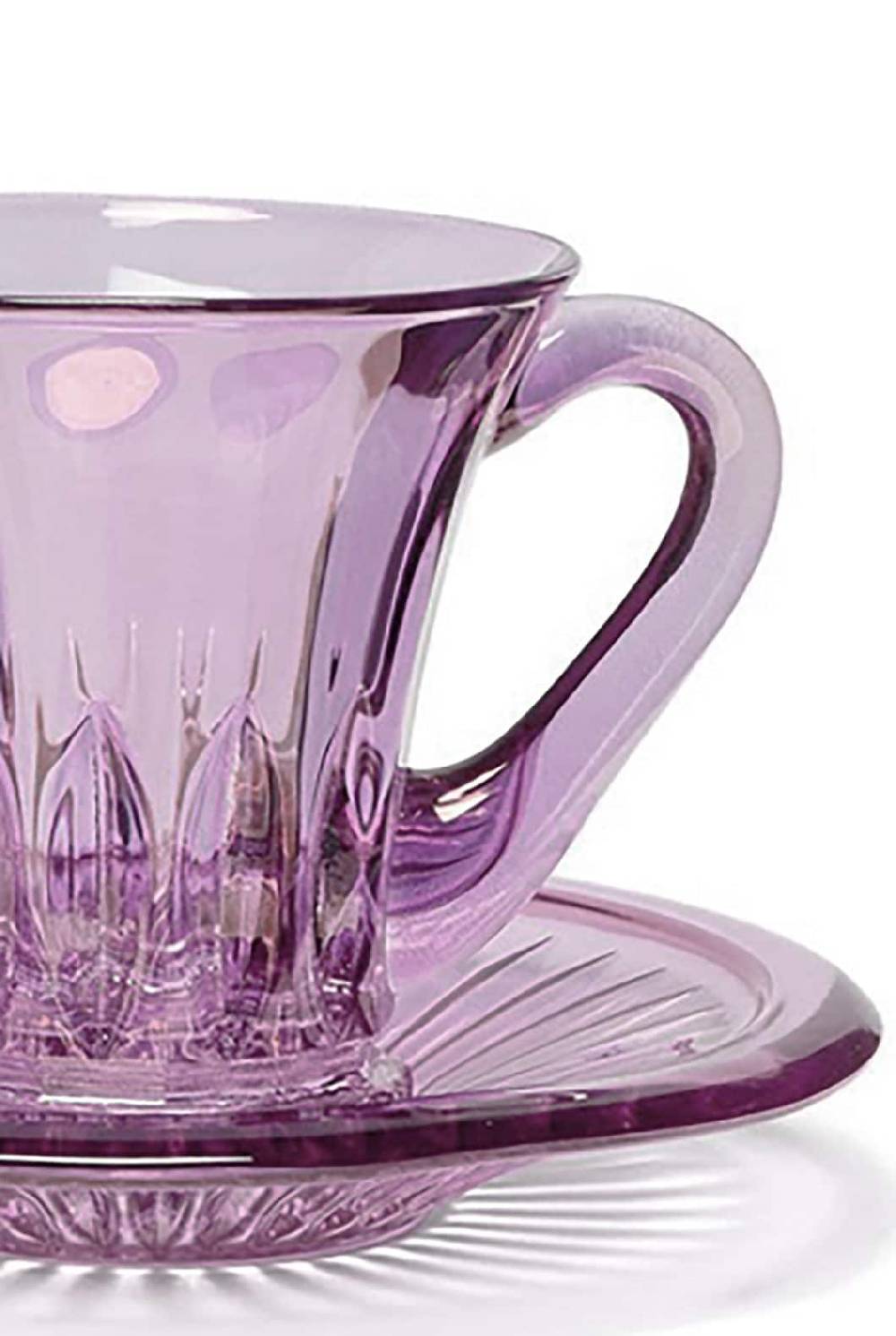 Luisa Beccaria Set Di Due Tazzine Da Caffè Trasparenti Prestige Viola In Vendita