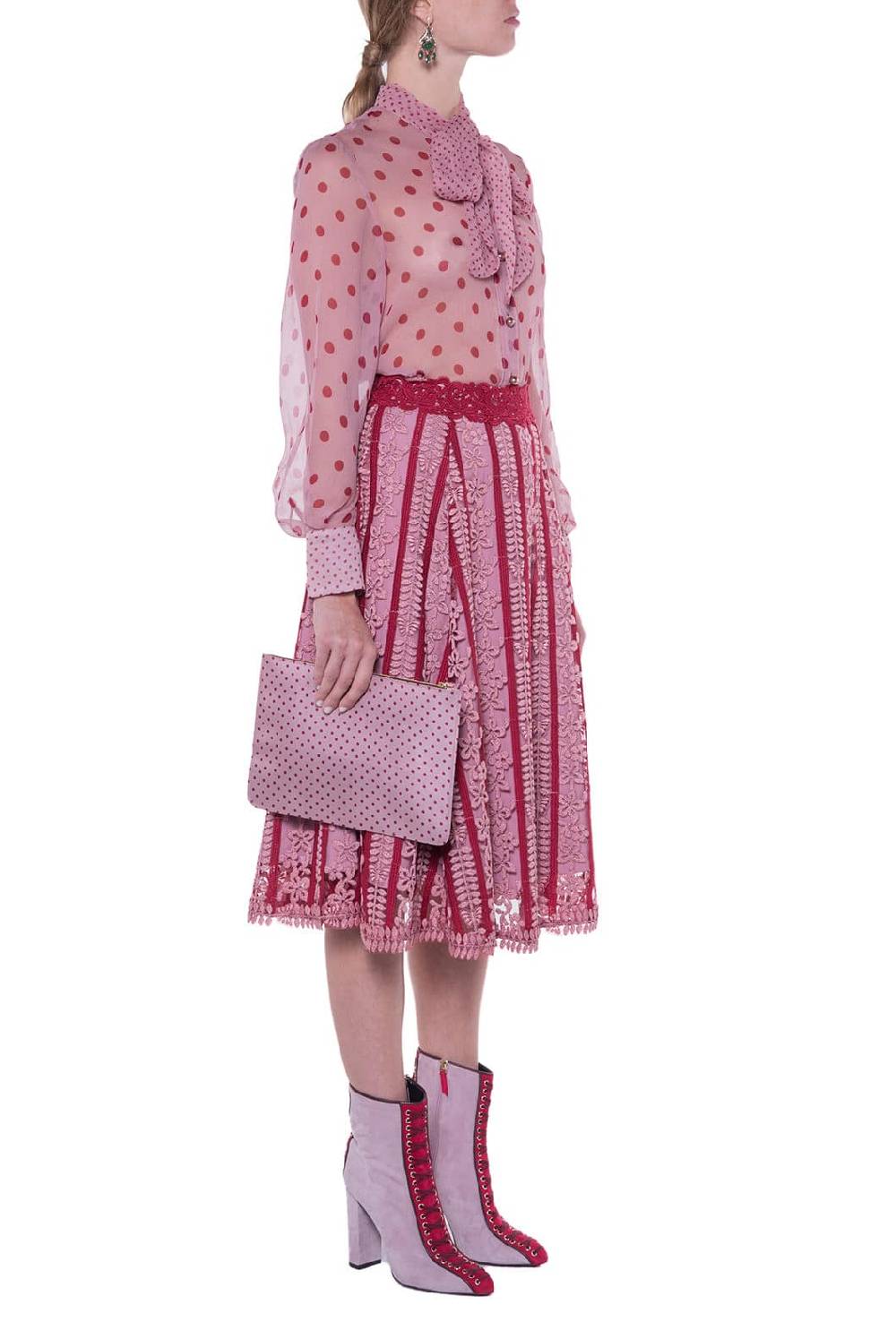 Luisa Beccaria Gonna ricamata in macramè In Vendita