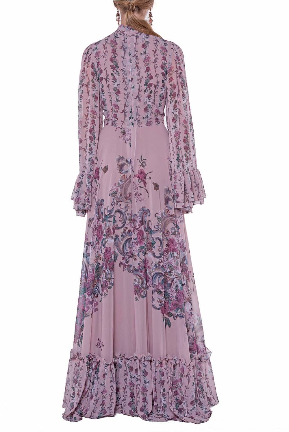 Luisa Beccaria Abito in georgette stampato fiori Saldi Di Fabbrica