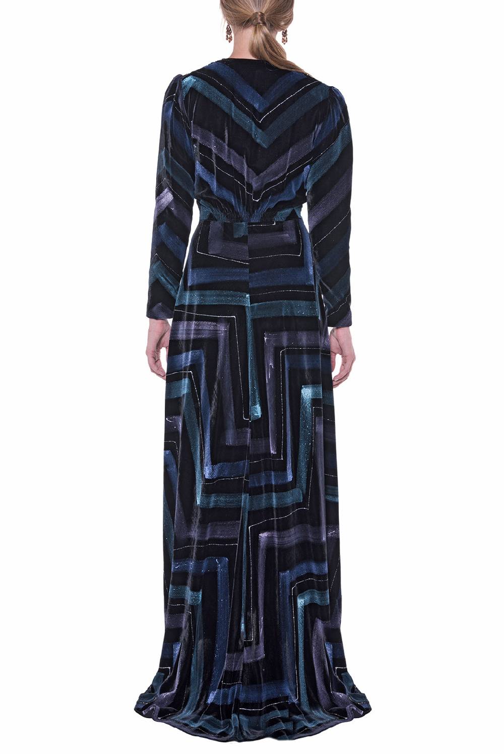 Luisa Beccaria Bottoncino Velvet Chevron In Saldo