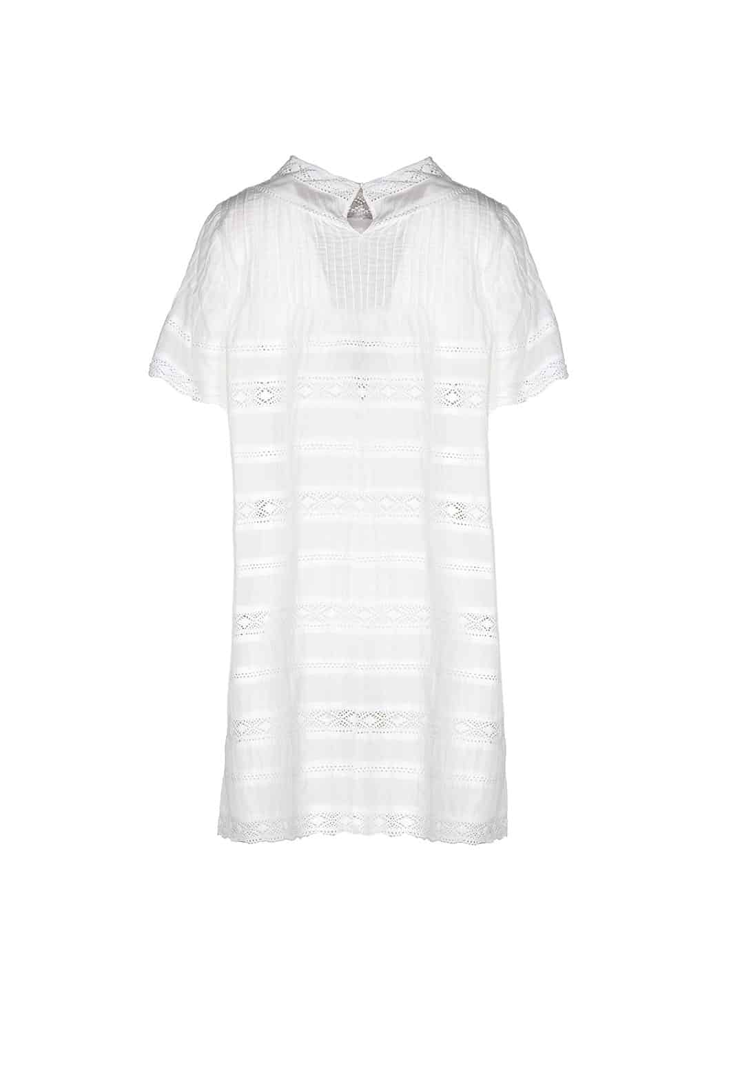 Luisa Beccaria Baby Doll Beach Abito bianco 2025