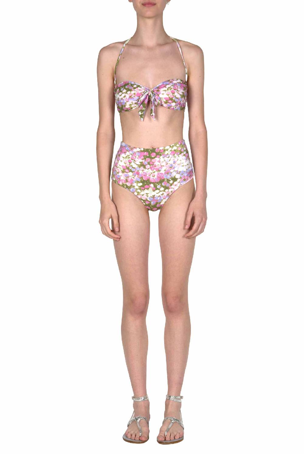 Luisa Beccaria Bikini Fascia E Slip A Vita Alta Rosa Monet Qualità Garantita