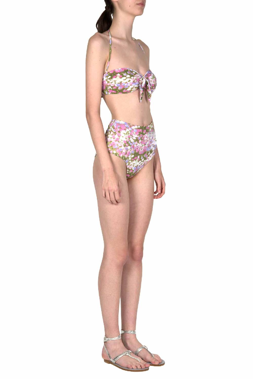 Luisa Beccaria Bikini Fascia E Slip A Vita Alta Rosa Monet Qualità Garantita
