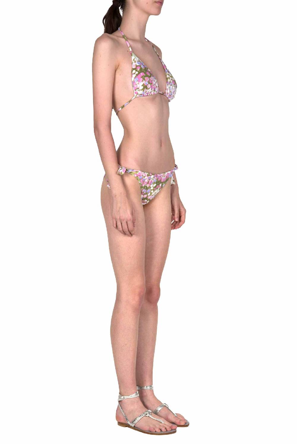 Luisa Beccaria Bikini Triangolo E Slip Rosa Monet Sottocosto