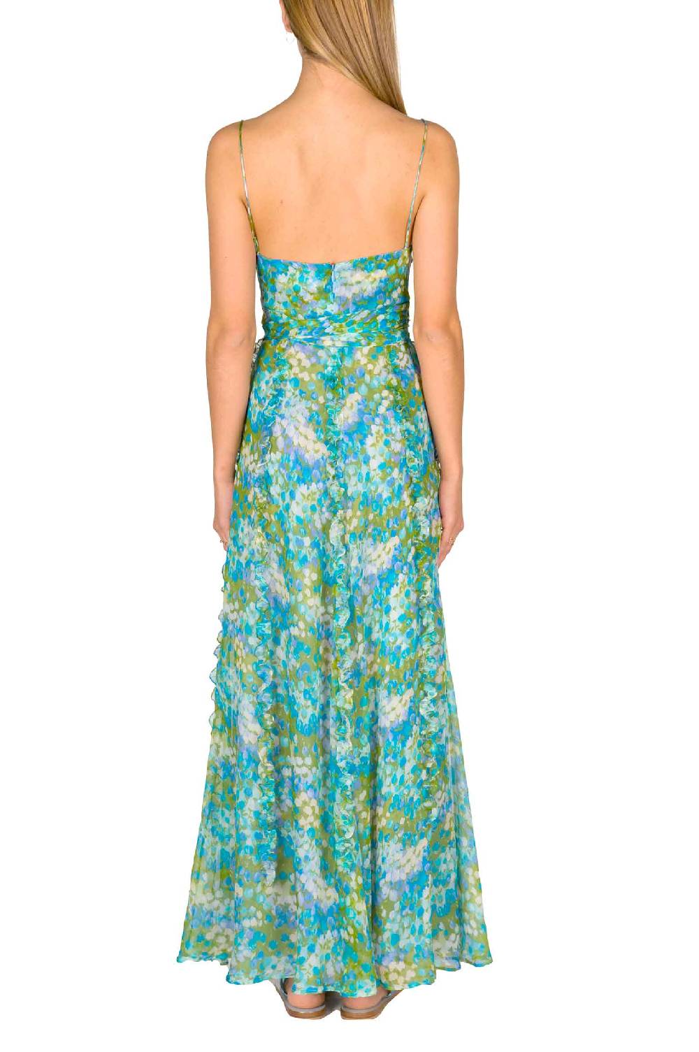 Luisa Beccaria Abito in chiffon stampato Nereida Monet Affare Del Giorno