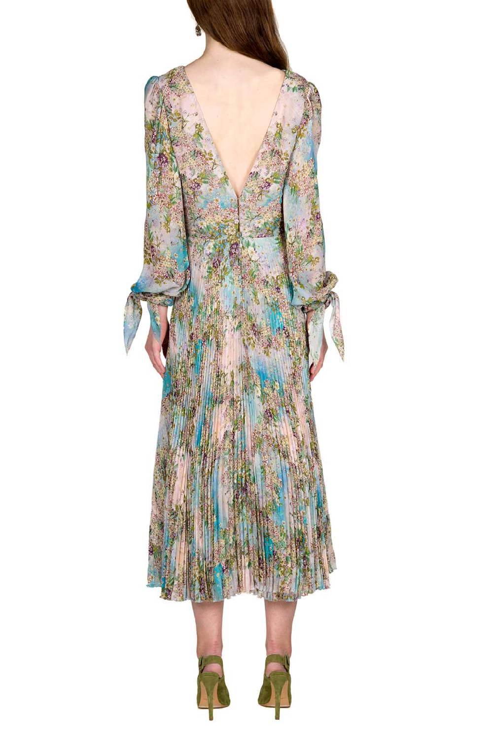Luisa Beccaria Abito in chiffon con stampa floreale Sottocosto