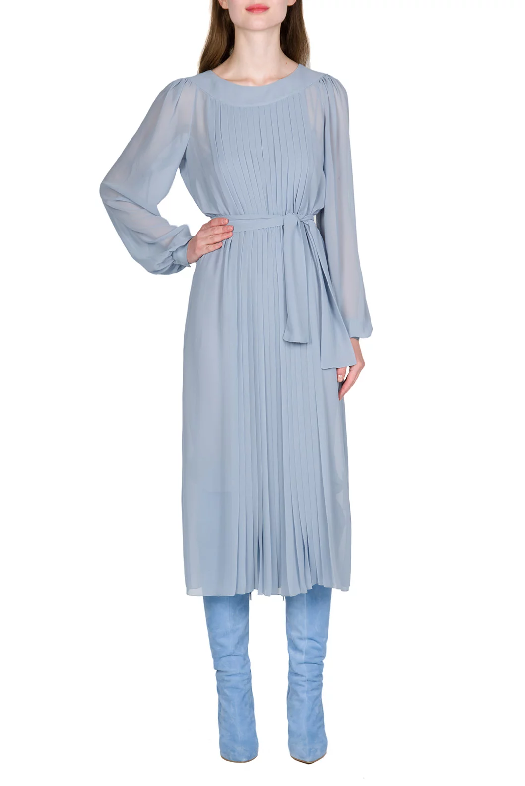 Luisa Beccaria Abito in chiffon plissettato Sconto