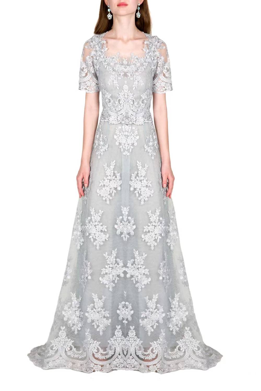 Luisa Beccaria Abito in pizzo ricamato floreale Outlet