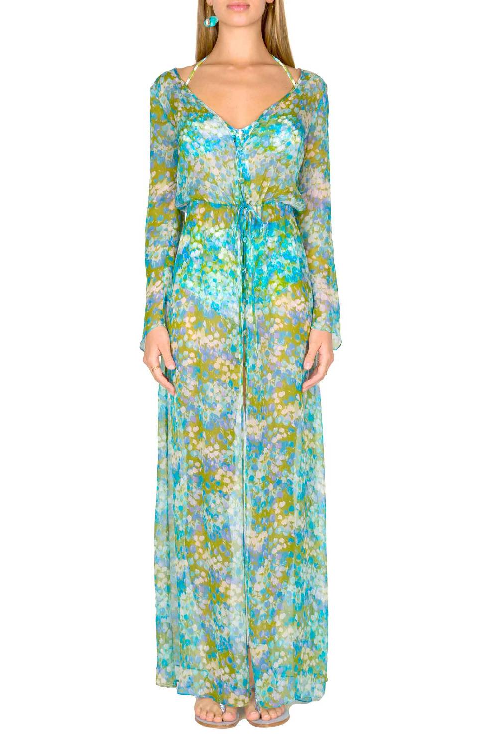 Luisa Beccaria Chemisier in chiffon Monet Nuovo