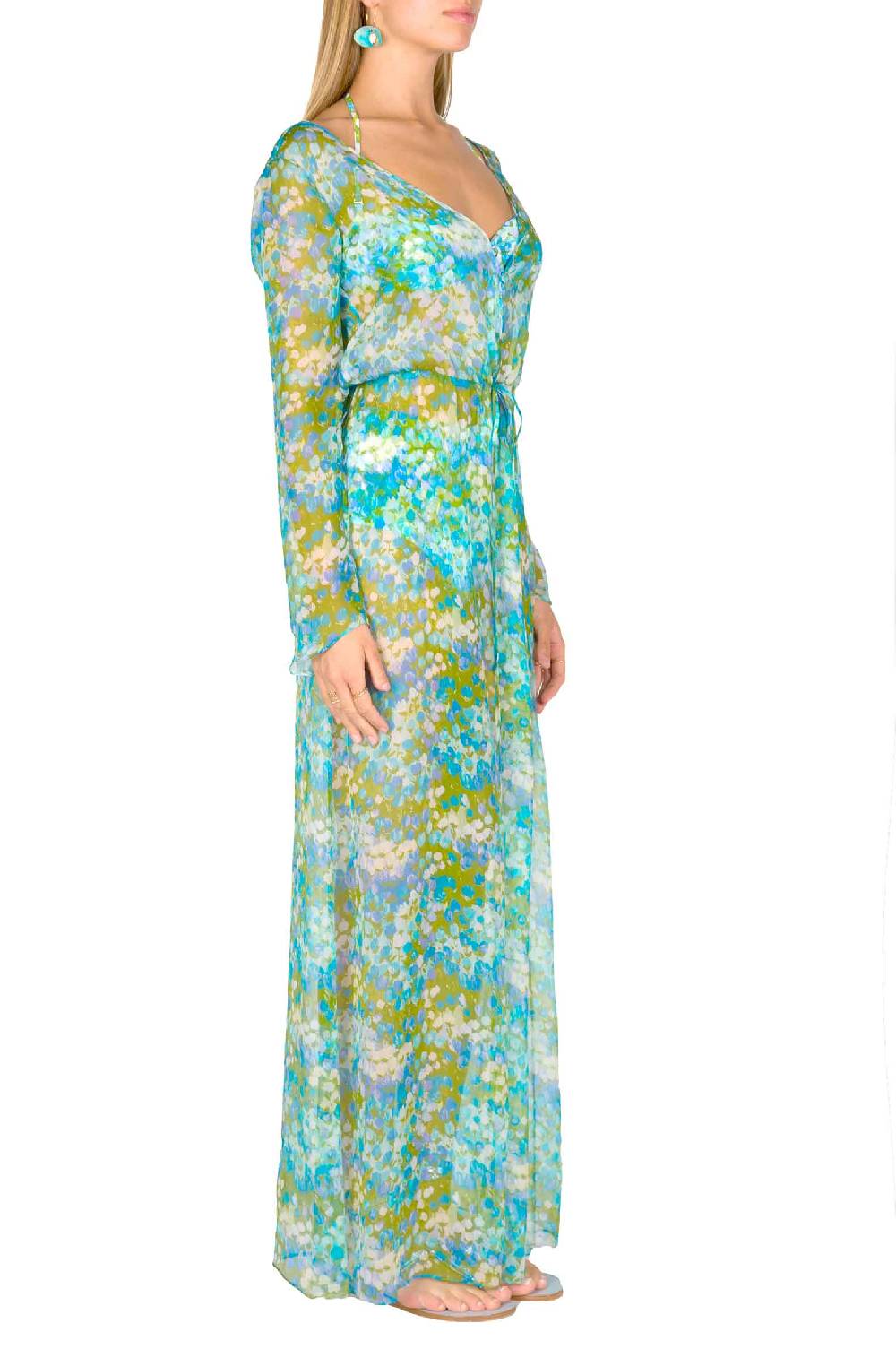 Luisa Beccaria Chemisier in chiffon Monet Nuovo
