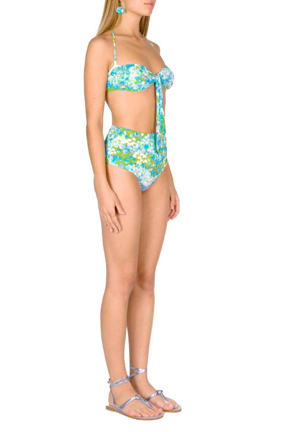 Luisa Beccaria Bikini Fascia E Slip A Vita Alta Turchese Monet Vendita