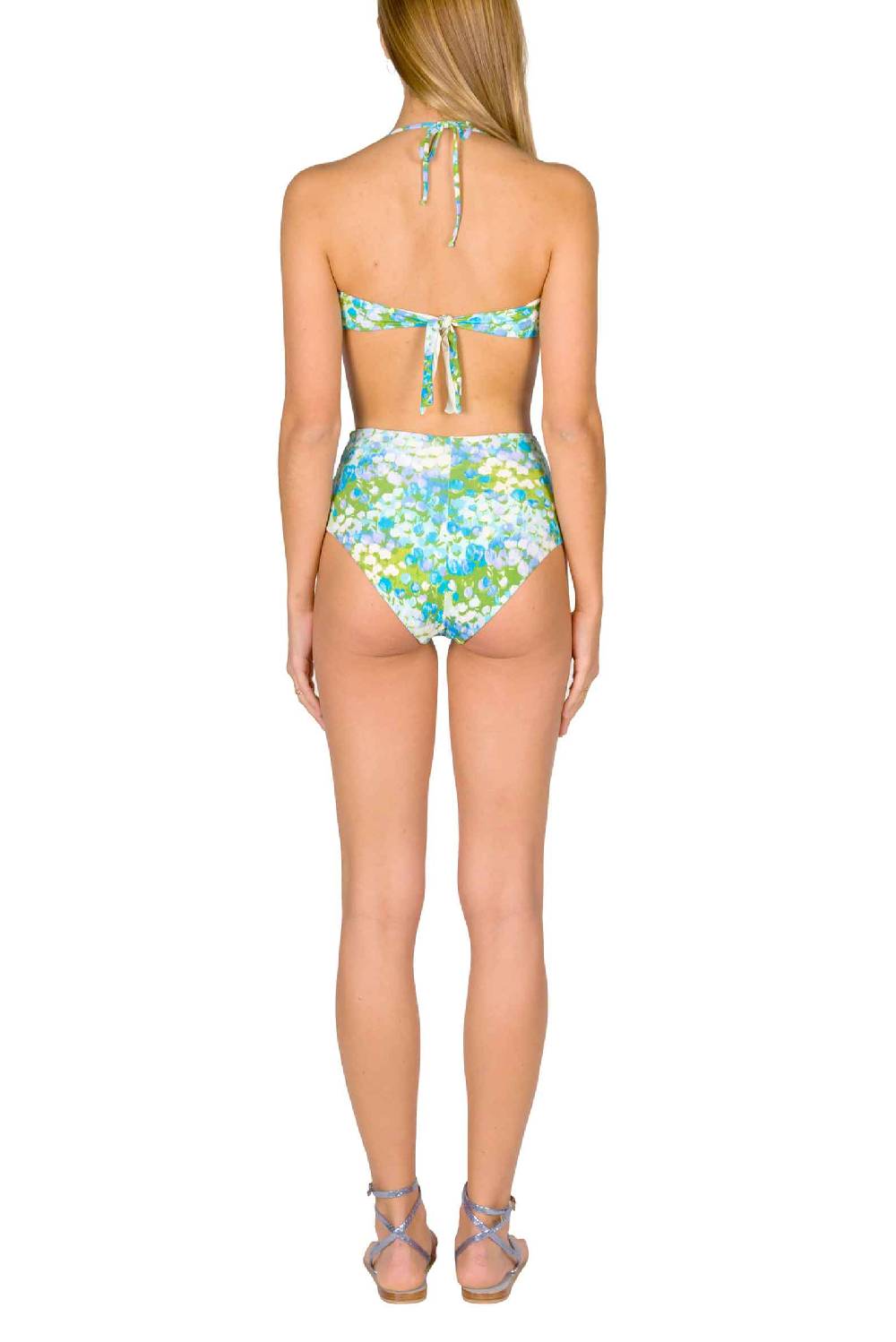Luisa Beccaria Bikini Fascia E Slip A Vita Alta Turchese Monet Vendita