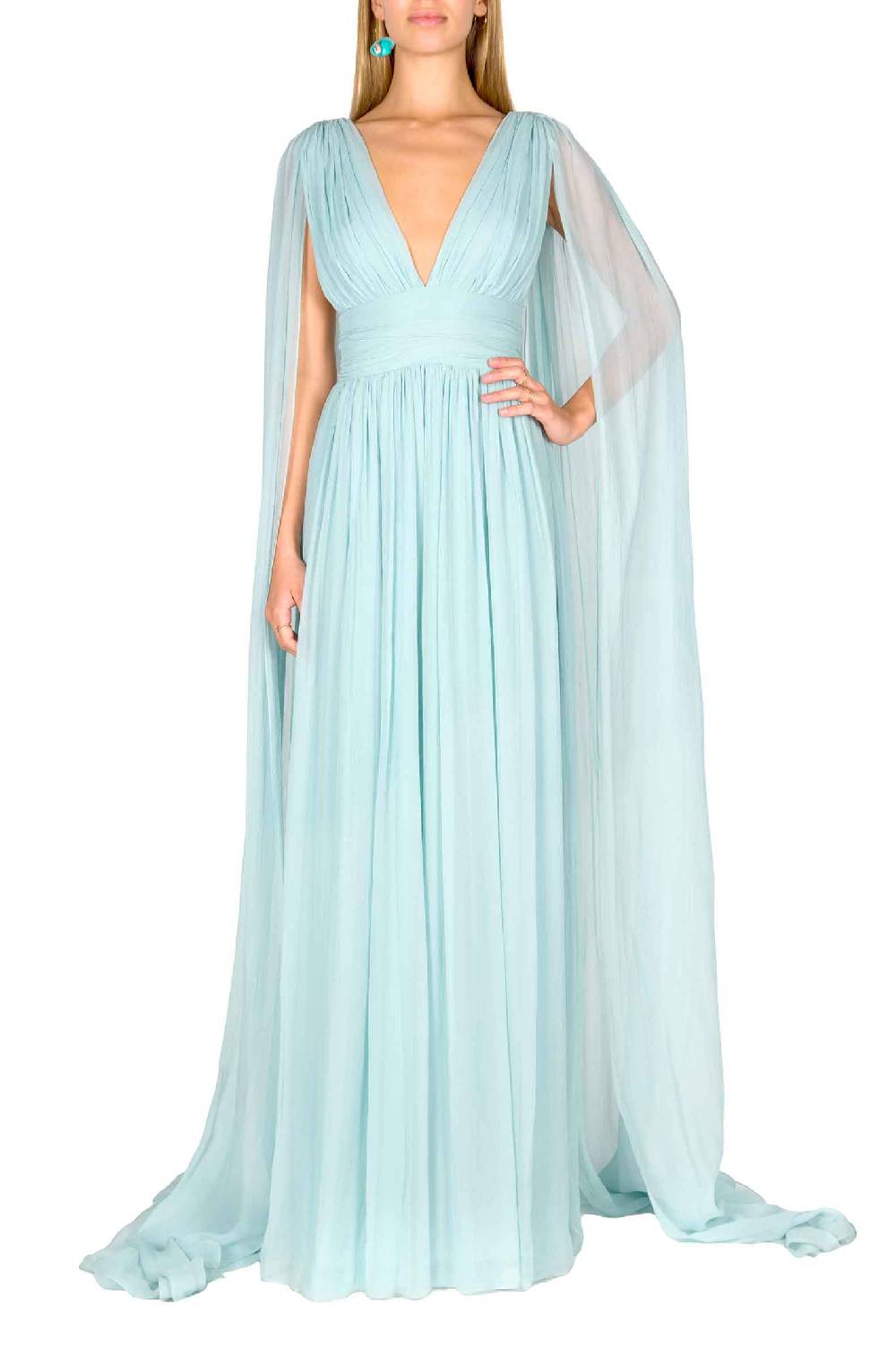 Luisa Beccaria Abito in chiffon di seta effetto mantella Novità