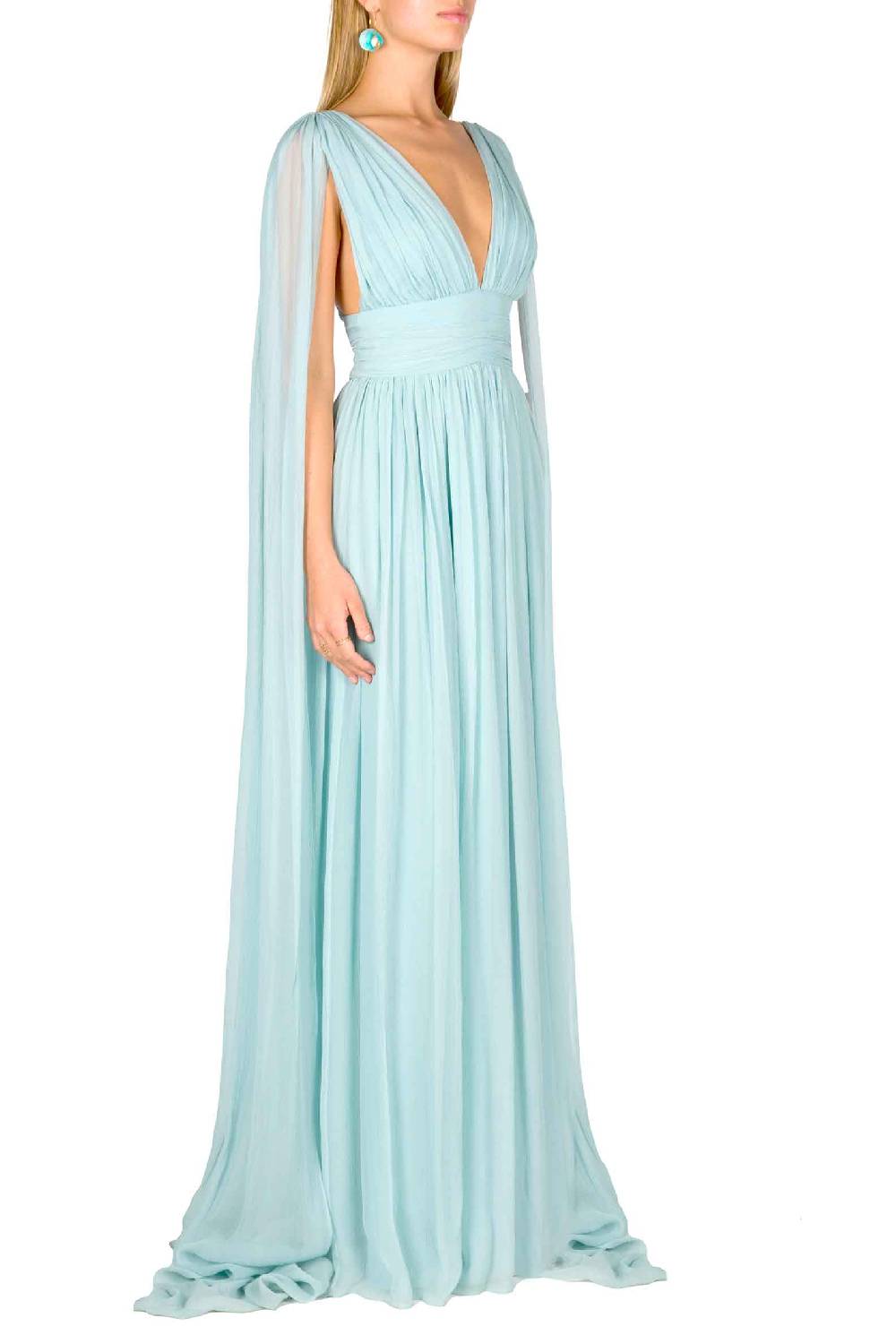 Luisa Beccaria Abito in chiffon di seta effetto mantella Novità