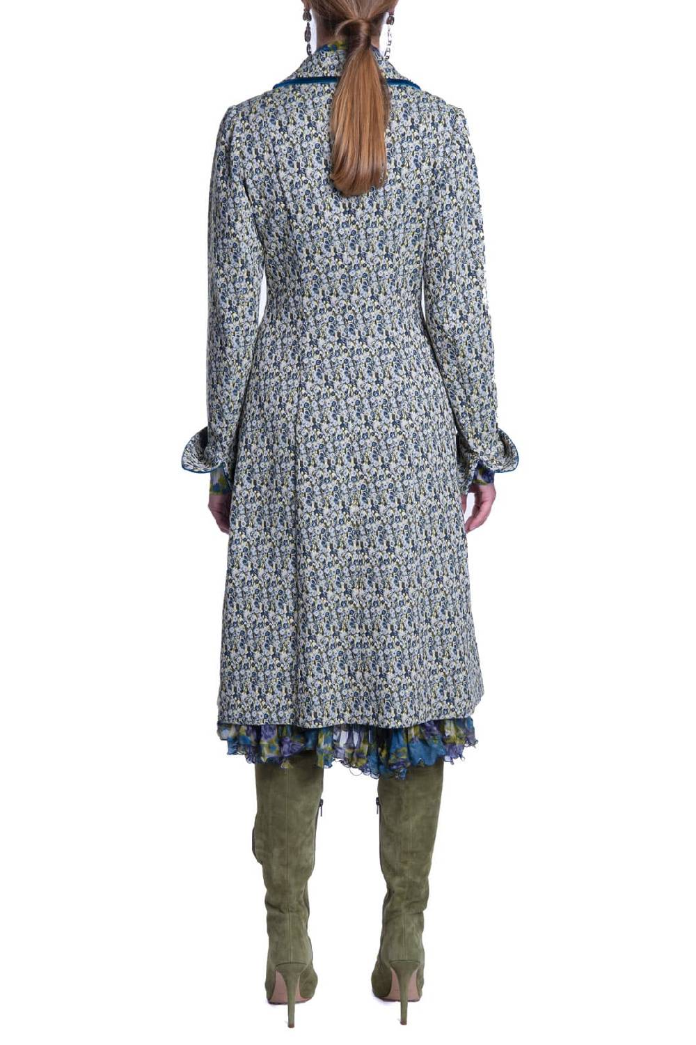 Luisa Beccaria Cappotto in micro jacquard floreale Offerta