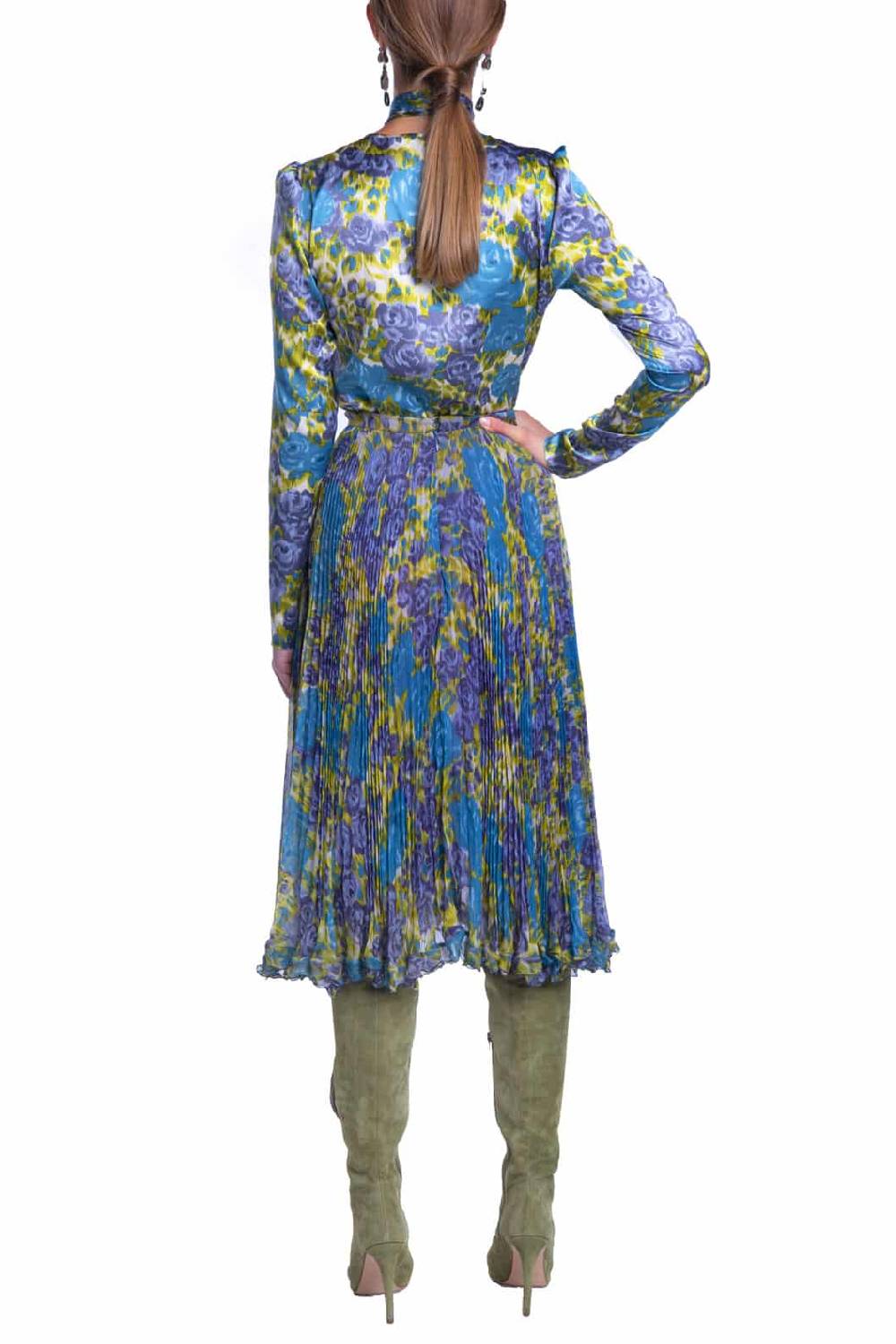 Luisa Beccaria Gonna Plissé In Chiffon Di Seta Stampata Online