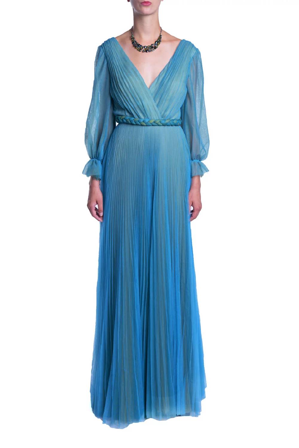Luisa Beccaria Maxi abito in tulle plissettato Outlet
