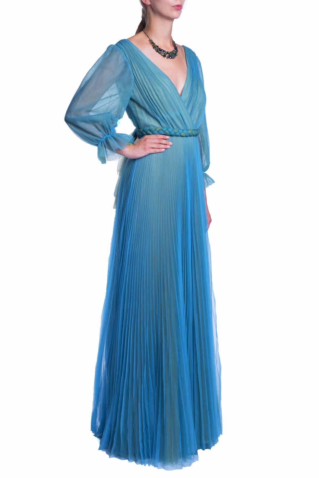Luisa Beccaria Maxi abito in tulle plissettato Outlet