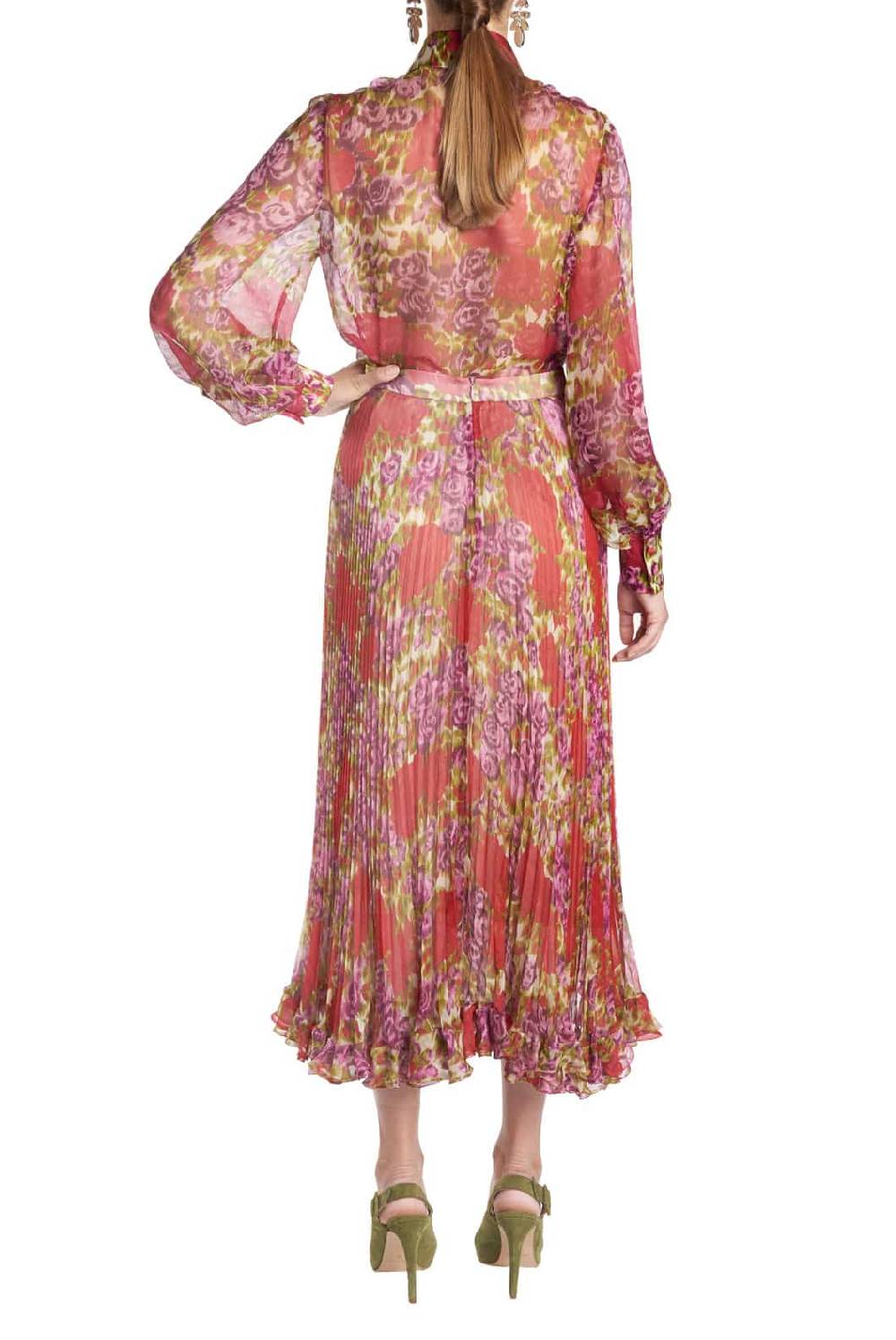 Luisa Beccaria Camicetta in chiffon di seta floreale In Vendita
