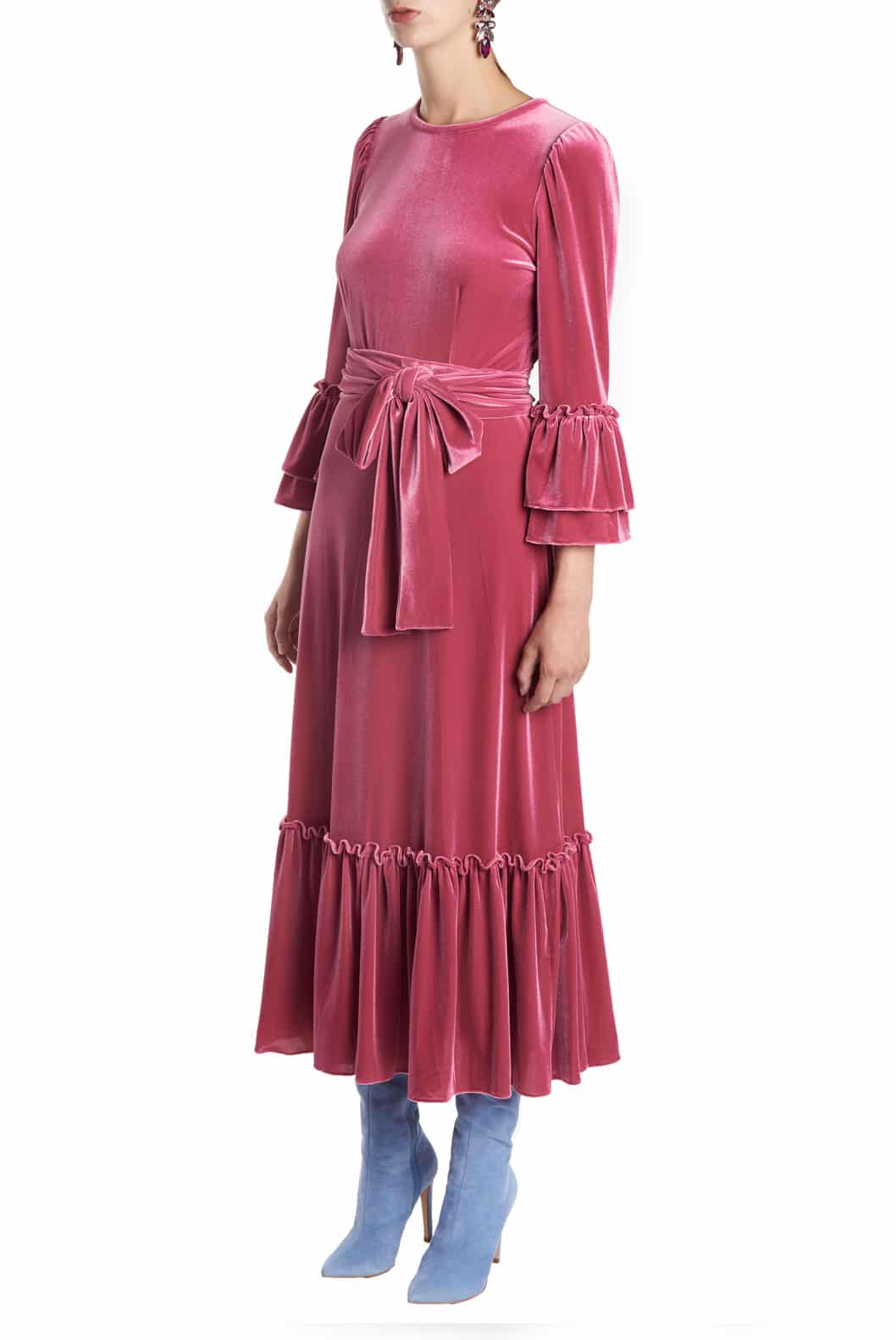 Luisa Beccaria Abito midi in velluto elasticizzato Saldi