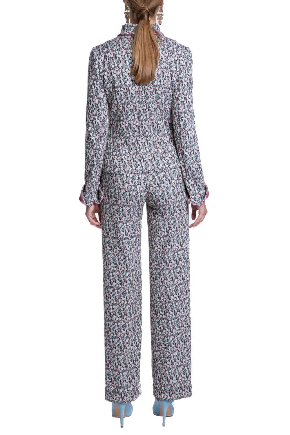 Luisa Beccaria Giacca in micro jacquard floreale Offerte