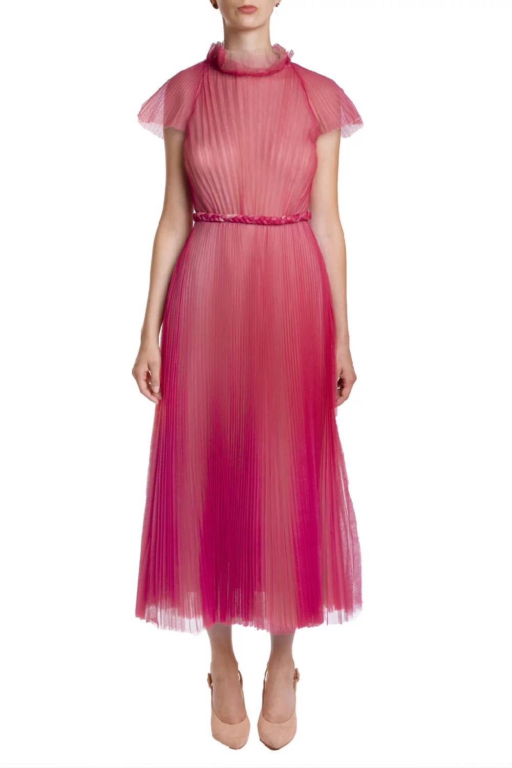 Luisa Beccaria Abito midi in tulle plissettato Hotsell