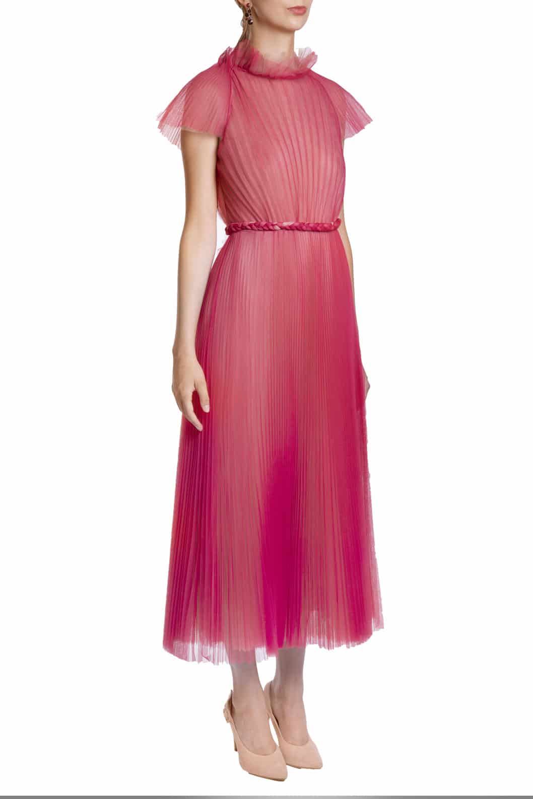 Luisa Beccaria Abito midi in tulle plissettato Hotsell