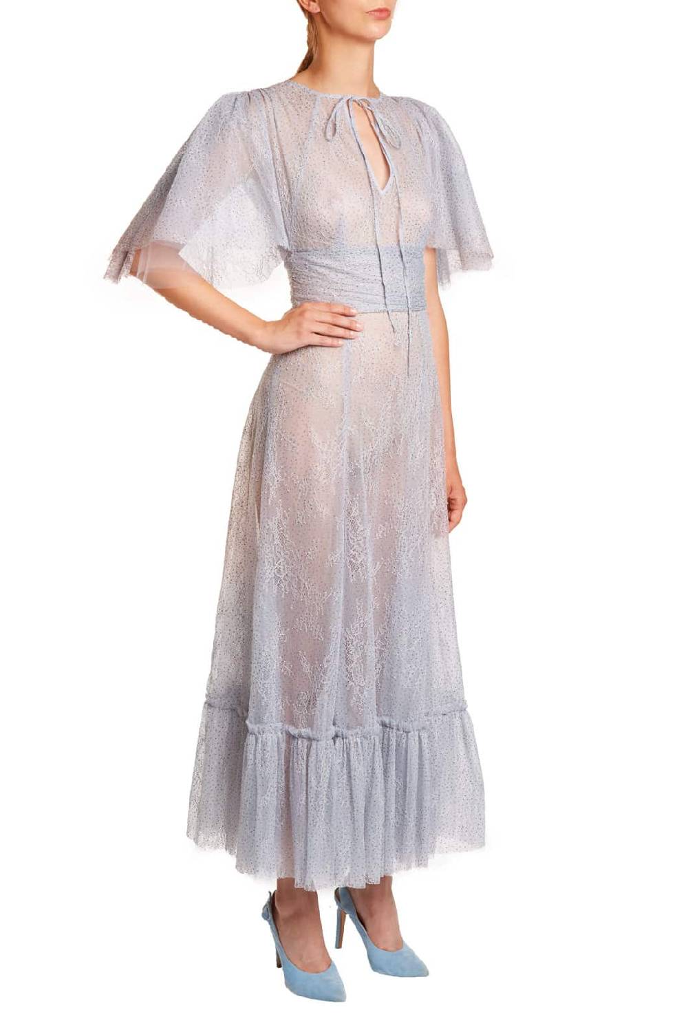 Luisa Beccaria Abito in pizzo lurex Vendita Economica