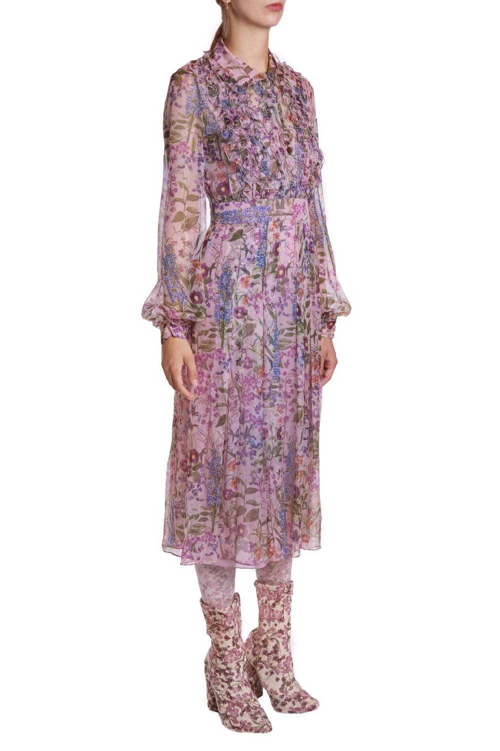 Luisa Beccaria Abito in chiffon stampato In Saldo