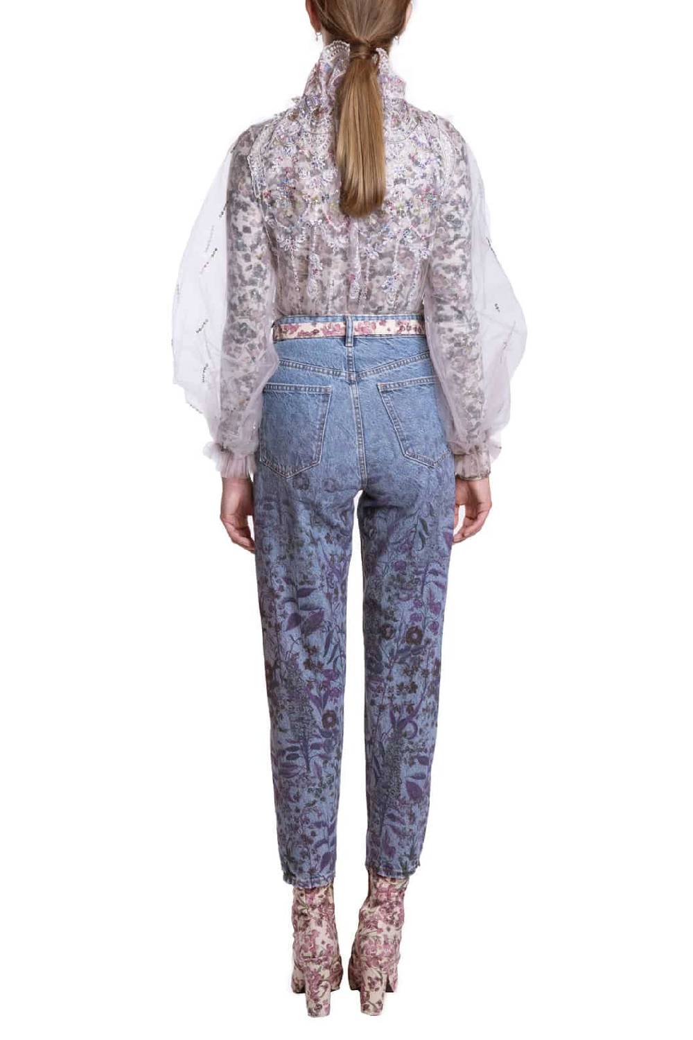 Luisa Beccaria Jeans stampati floreali Nuova