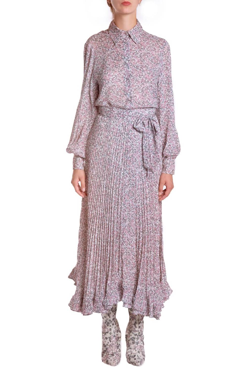 Luisa Beccaria Blusa in georgette stampata con piccoli fiori Italy