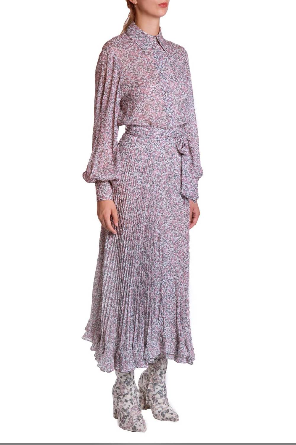 Luisa Beccaria Blusa in georgette stampata con piccoli fiori Italy