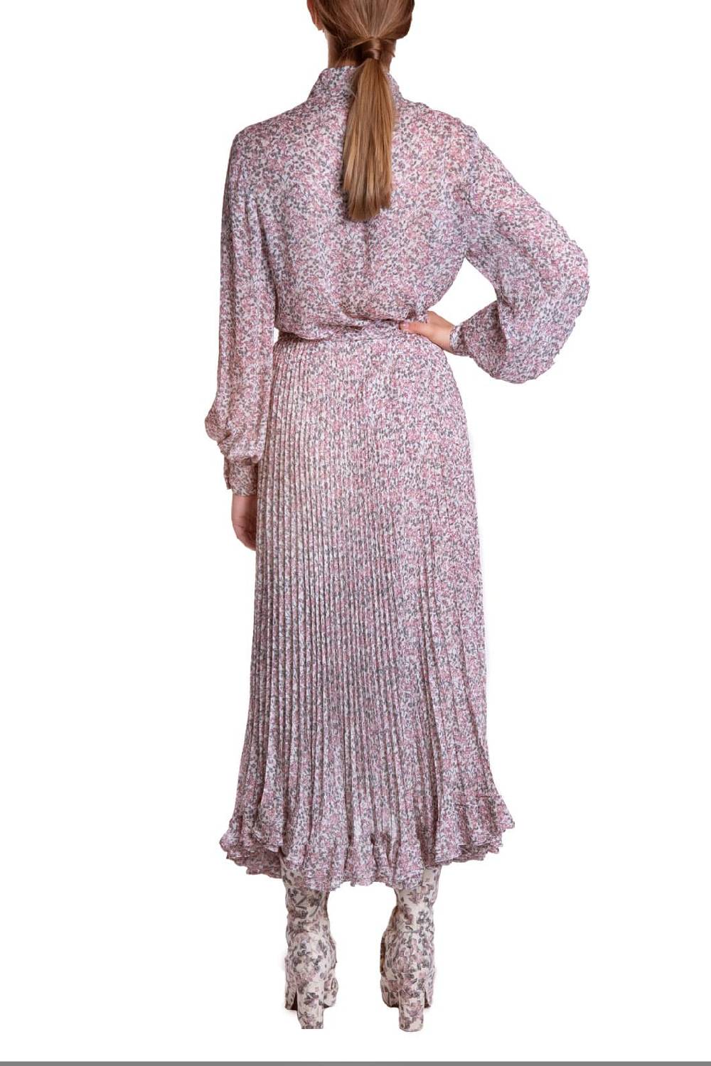 Luisa Beccaria Blusa in georgette stampata con piccoli fiori Italy