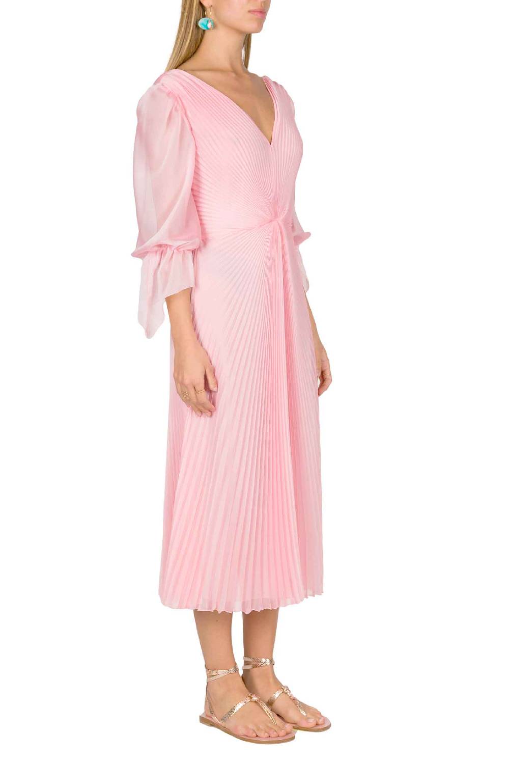 Luisa Beccaria Abito longuette in chiffon plissettato Angelina Novità