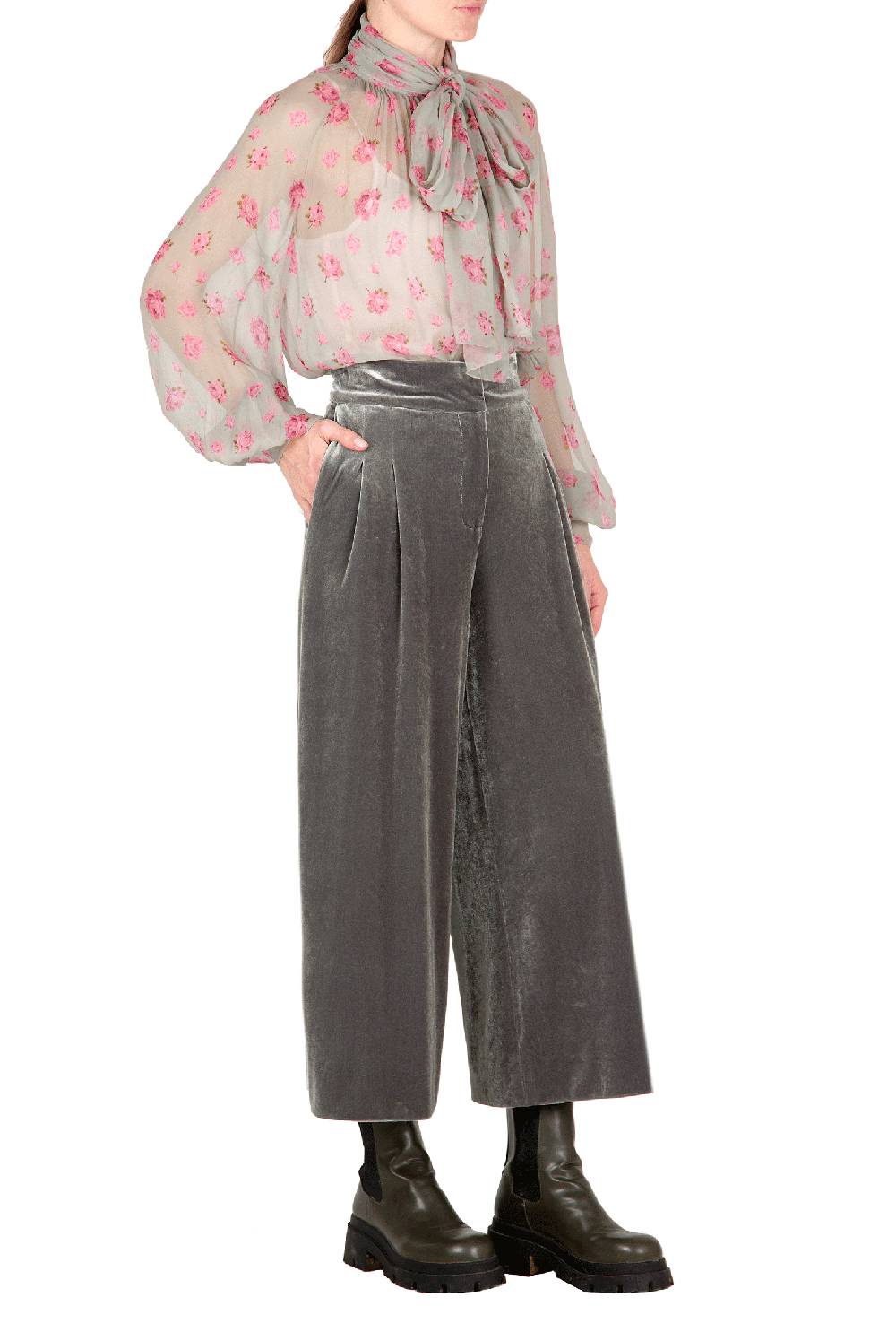 Luisa Beccaria Camicia a fiori con fiocco Offerte
